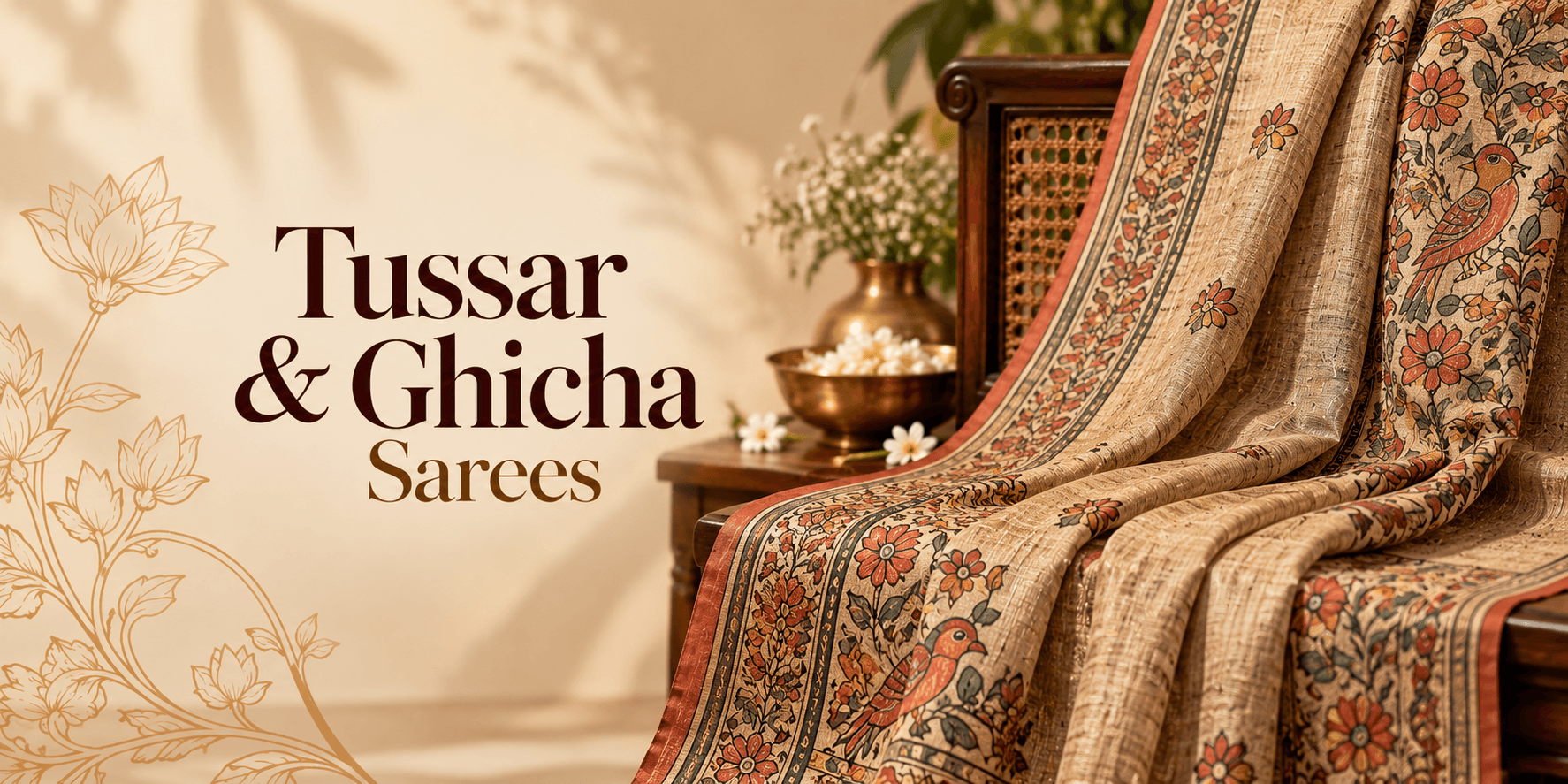 Tussar & Ghicha Sarees